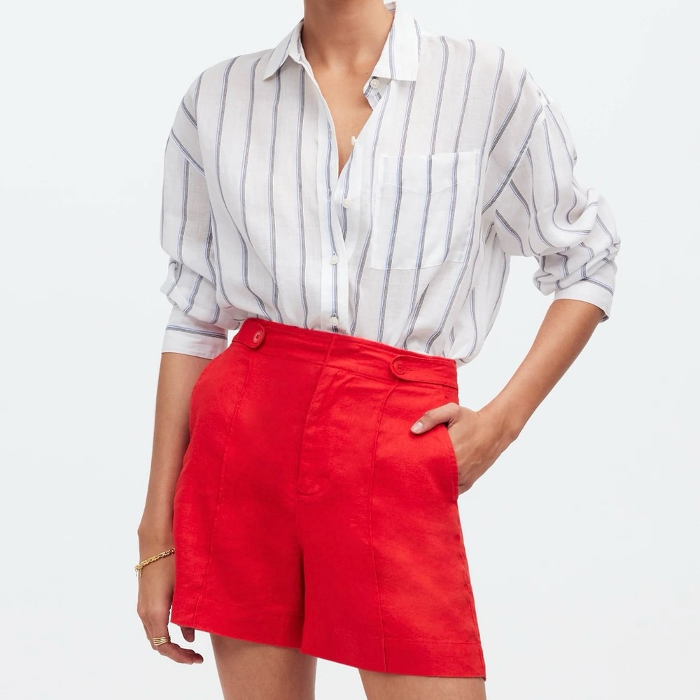 Madewell | Button-Tab Shorts in 100% Linen